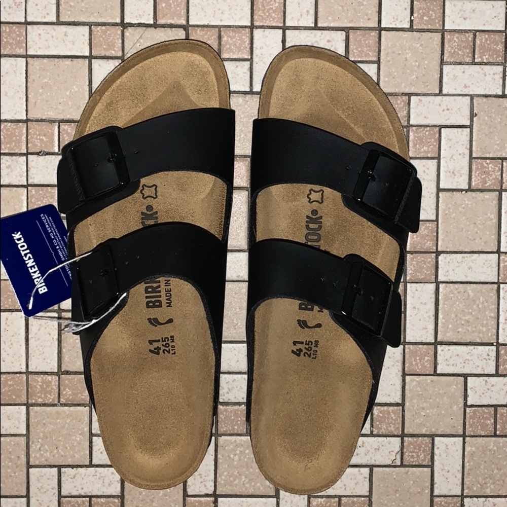 Brand new with tags and box black leather Birks!